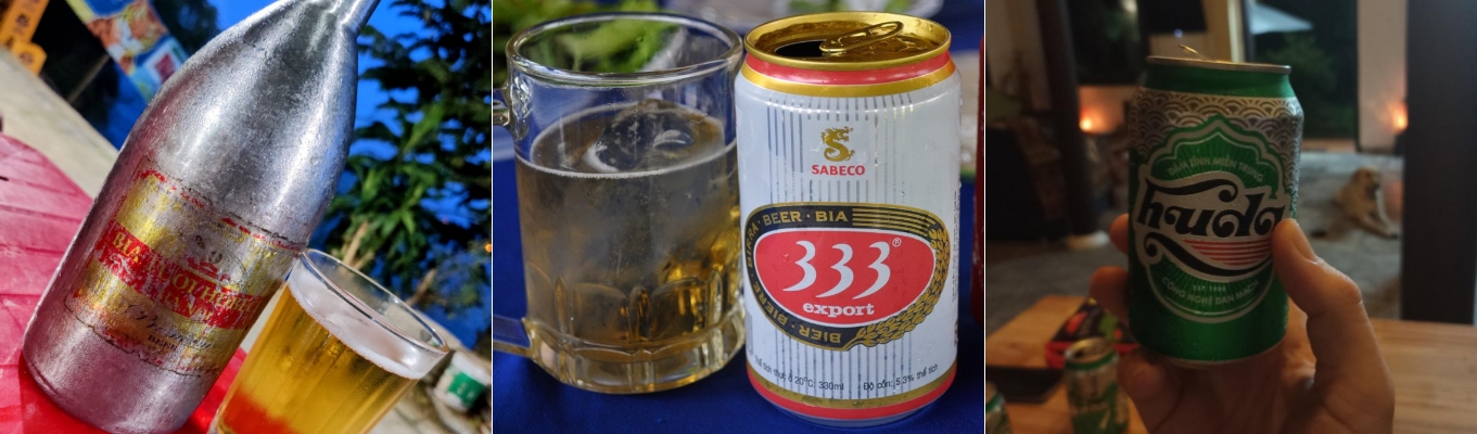 333 beer, Huda Beer, Bia Hoi local Vietnamese beer