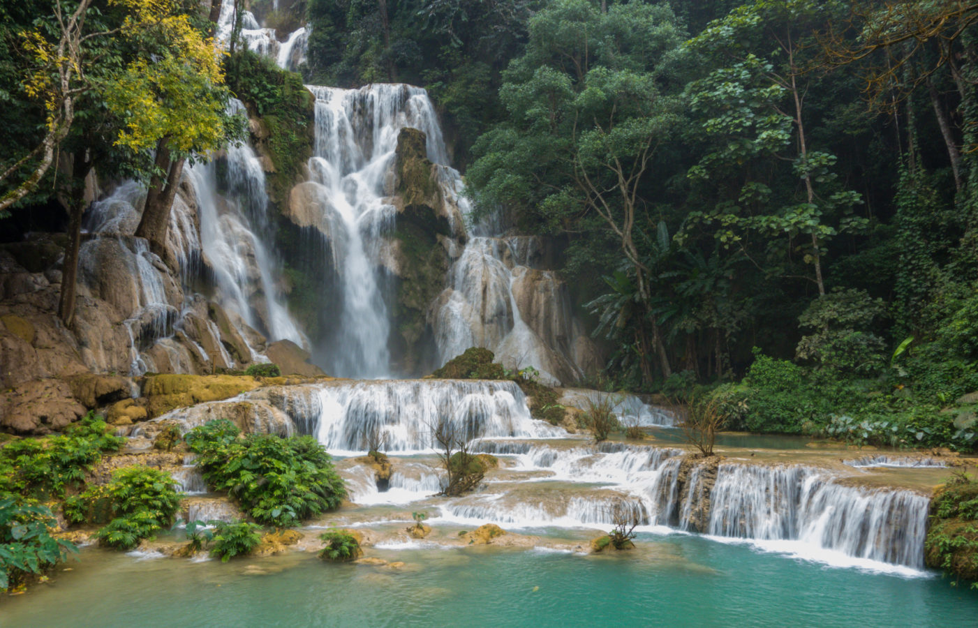 The main Kuang Si Falls, Laos