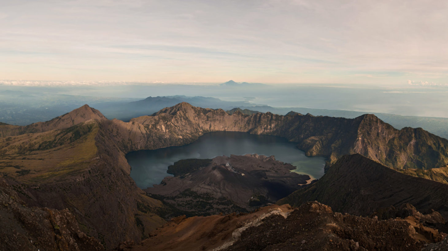 Mount_Rinjani and Segara_Anak_volcanic_lake_and_Barujari_volcano
